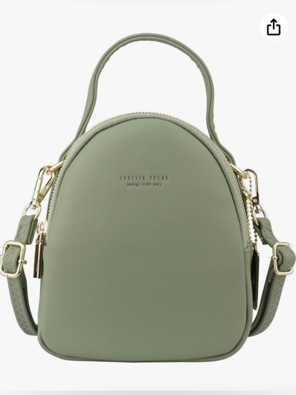Forever Young Sage Green Mini Top-Handle Crossbody Bag